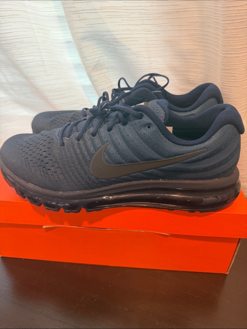 Nike Men's Athletic Shoes Navy Blue with Black Swoosh